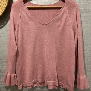 Lilla P Dusty Rose V-Neck sweater Blouse